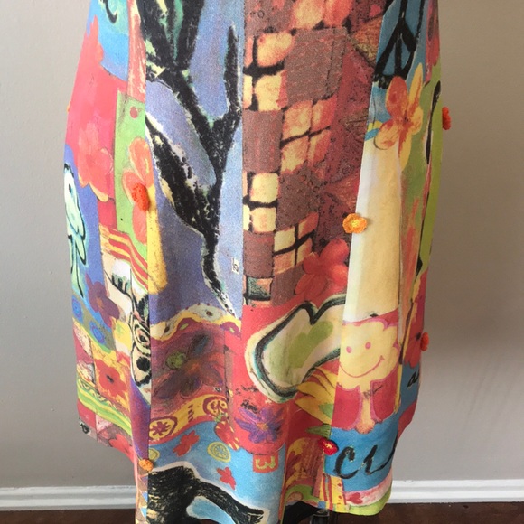 Moschino Cheap Chic Yellow Peace Sign Dress - Picture 3 of 13